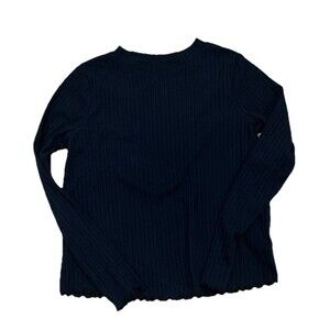 Cat And Jack Girls Ribbed Long Sleeve Shirt Black XL 14/16